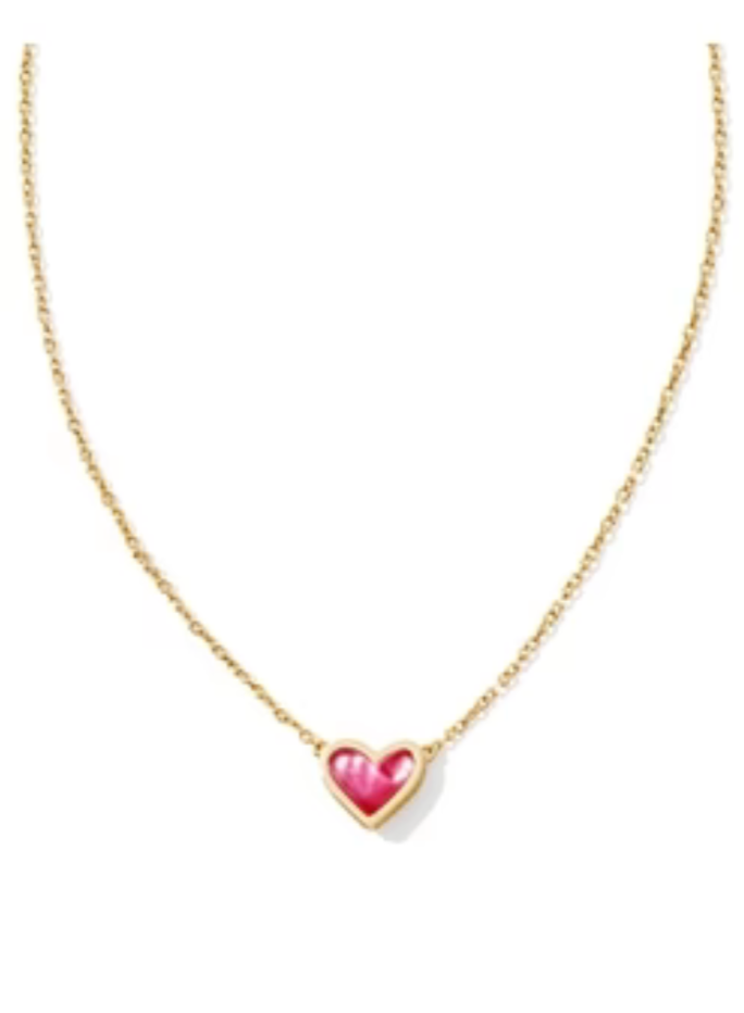 Kendra Scott Gold Framed Ari Heart Pendant Necklace Azalea Illusion