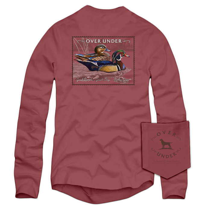 Over Under Wood Duck Stamp LS Tee