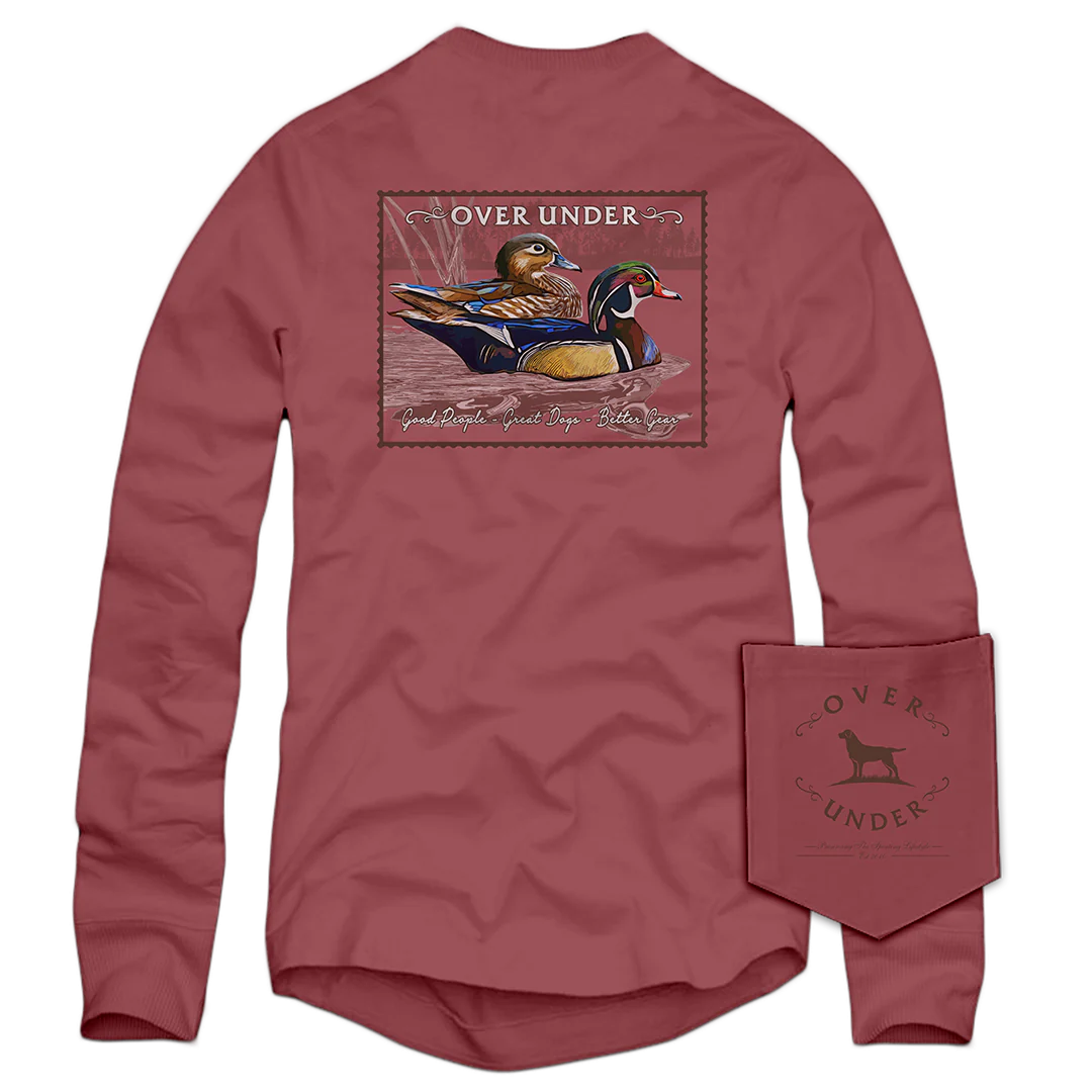 Over Under Wood Duck Stamp LS Tee