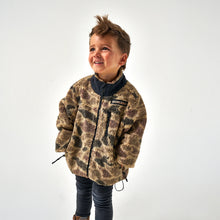 Load image into Gallery viewer, Burlebo Youth Sherpa Full Zip Jacket in Rocky Mountain Camo