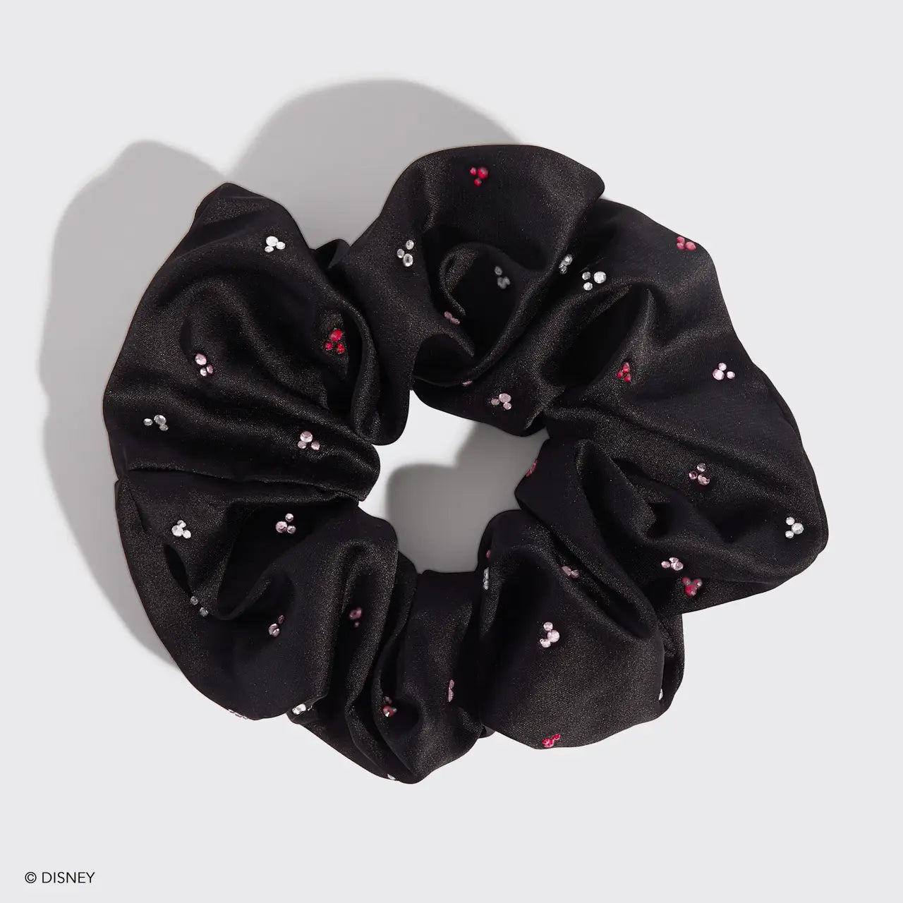 Kitsch & Mickey and Minnie Recycled Fabric Scrunchie Black