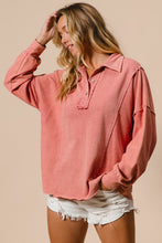 Load image into Gallery viewer, Dancing in the Flames French Terry Top in Marsala