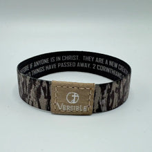 Load image into Gallery viewer, Versible Tree Bark Camo Bible Verse Wristband