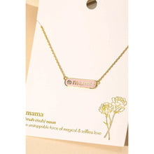 Load image into Gallery viewer, Mama Bar Pendant Necklace Pink