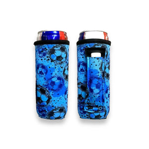 Blue Soccer 12oz Slim Can Handler