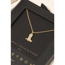 Load image into Gallery viewer, Secret Box Pave Cowboy Boot Pendant Necklace