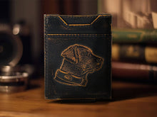 Load image into Gallery viewer, Lab Burnished Leather Magnetic Front Pocket Wallet