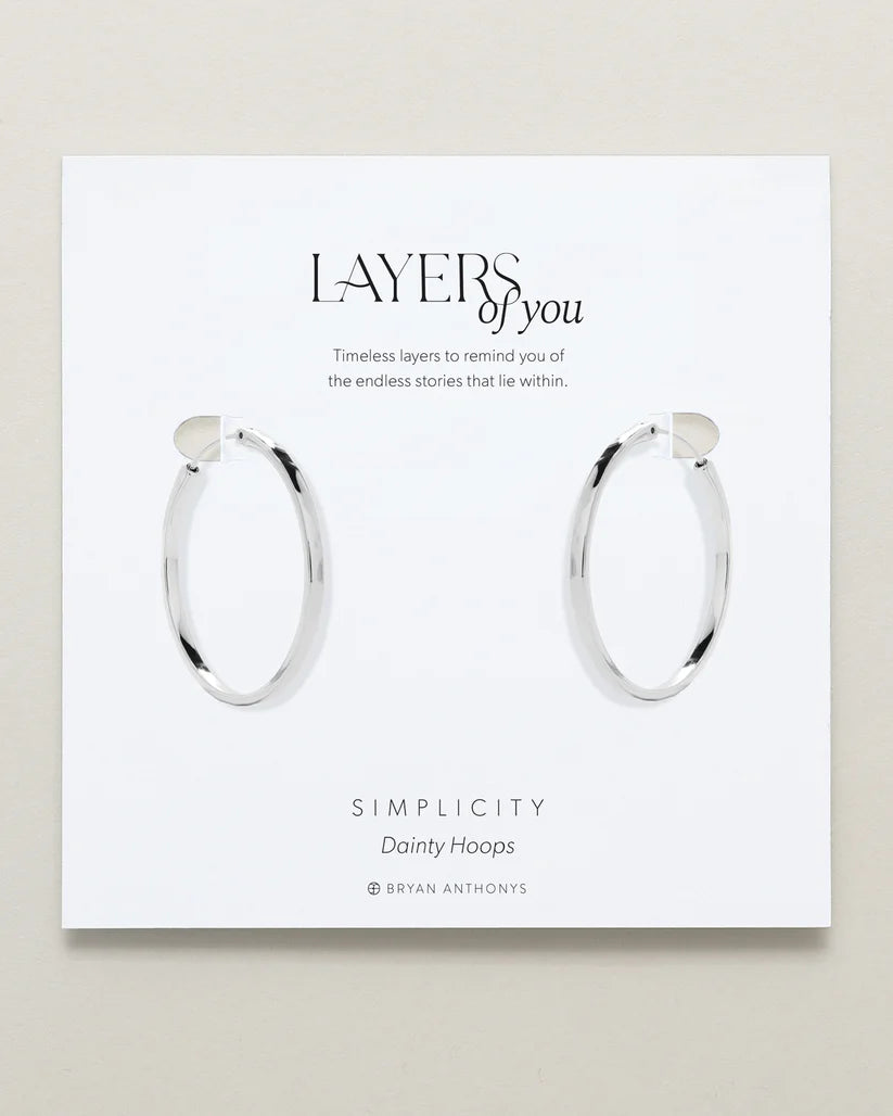 Simplicity Dainty Hoop Earrings Silver