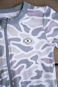 Burlebo White Camo Baby Zip Up