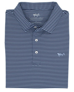 Coastal Cotton Bay Blue Stripe Polo