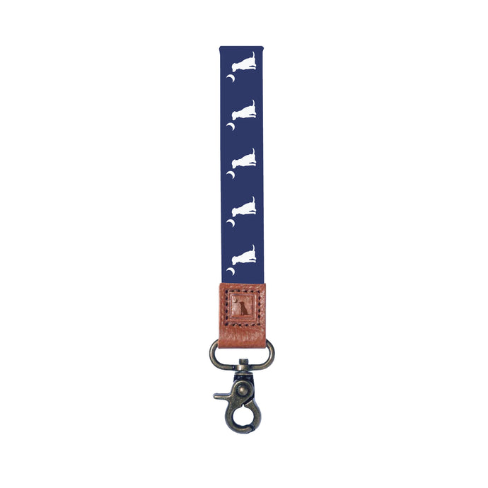 Local Boy Navy Dog & Moon Wrist Lanyard