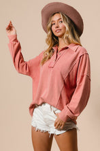 Load image into Gallery viewer, Dancing in the Flames French Terry Top in Marsala