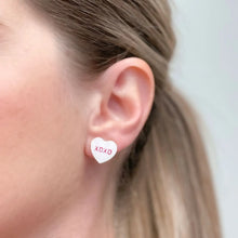 Load image into Gallery viewer, XOXO Candy Heart Enamel Stud Earrings