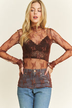 Load image into Gallery viewer, What You Think of Me Mesh Top in Brown