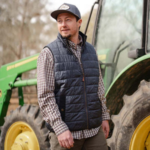 Local Boy Brick Quilted Vest in Charcoal