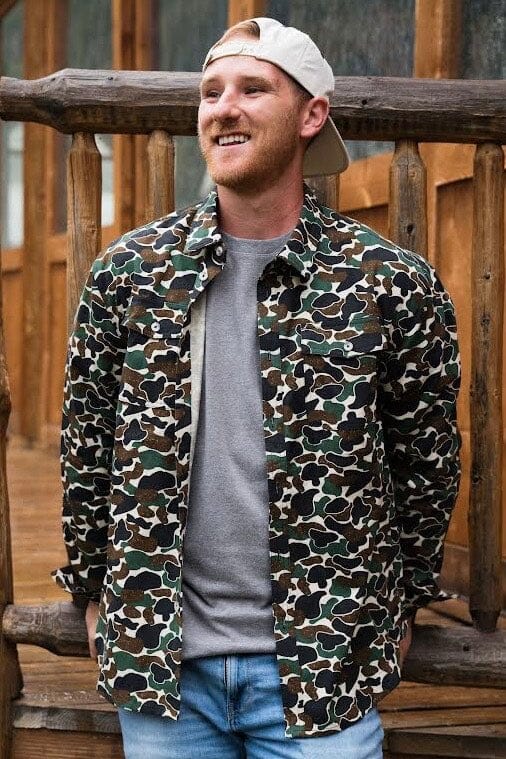 Burlebo Cotton Twill Button Up Throwback Camo