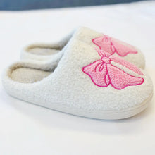 Load image into Gallery viewer, Pink Lounge Bow Cozy Slippers