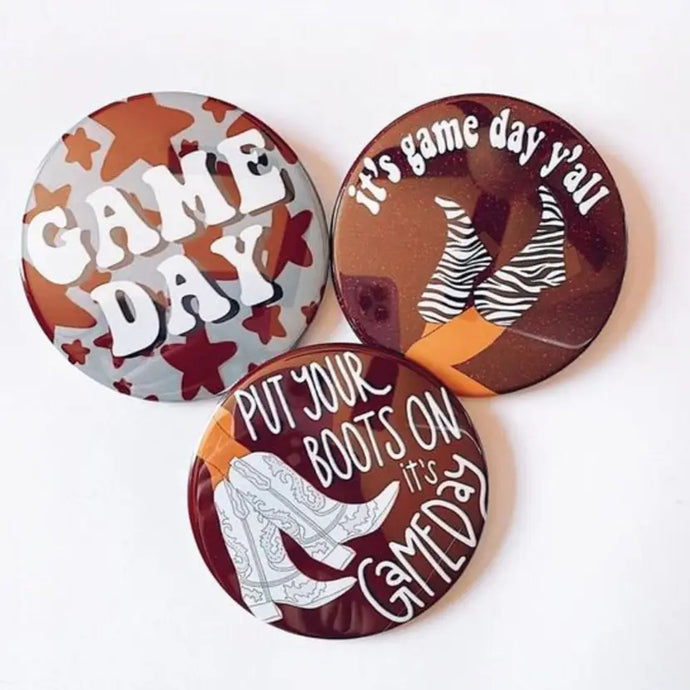 Maroon Game Day Stars Button