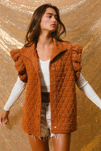 Load image into Gallery viewer, Warmth From Within Quilted Ruffle Sleeve Vest