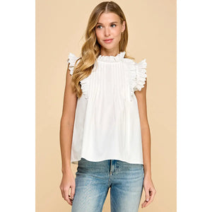 Annie Cotton Sleeveless Ruffled Top