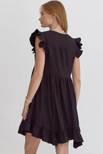 Load image into Gallery viewer, Dancing With Your Shadows V-Neck Dress Black