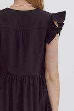 Load image into Gallery viewer, Dancing With Your Shadows V-Neck Dress Black