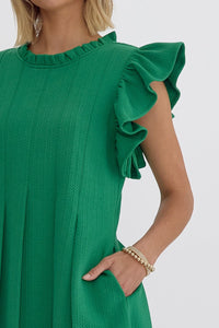 All the Small Things Textured Pleated Dress