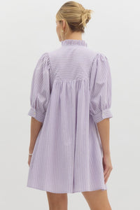 Main Attraction 3/4 Puff Sleeve Dress in Lavender