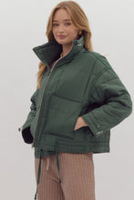 Load image into Gallery viewer, Nice for What Quilted Zip Up Jacket in Slate Green