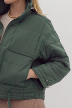 Load image into Gallery viewer, Nice for What Quilted Zip Up Jacket in Slate Green