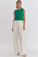 Load image into Gallery viewer, Head &amp; Heart Pearl Embellished Top Green