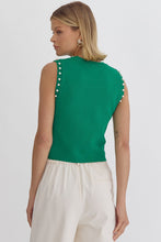 Load image into Gallery viewer, Head &amp; Heart Pearl Embellished Top Green