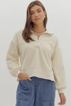 Load image into Gallery viewer, Happy Mistake Crop Quarter Zip Pullover