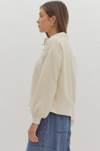 Happy Mistake Crop Quarter Zip Pullover