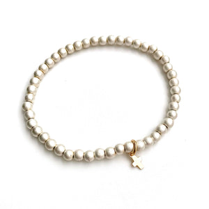 Erin Gray Luxe Cross Bracelet in White