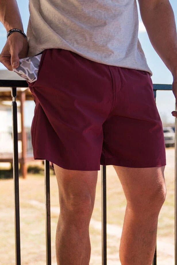 Burlebo Maroon Everyday Shorts White Camo Pocket