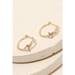 Rhinestone Mini Huggie Earrings