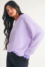 Load image into Gallery viewer, Feeling Girly &amp; Cute Stripe Drop Shoulder Top