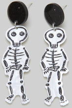 Load image into Gallery viewer, Spooky Scary Skeleton Drawing Earrings