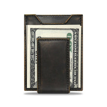 Load image into Gallery viewer, Mallard Burnished Leather Magnetic Front Pocket Wallet