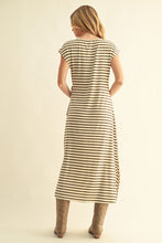 Load image into Gallery viewer, Only Living Soul Side Slit Hem Stripe Midi Dress