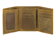 Load image into Gallery viewer, Vintage Tan Brass Buck Trifold Wallet