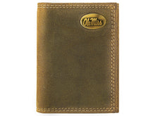 Load image into Gallery viewer, Vintage Tan Brass Ole Miss Trifold Wallet