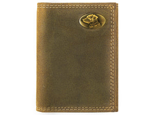 Vintage Tan Brass Lab Trifold Wallet