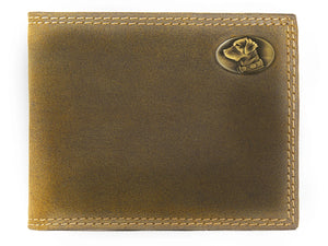 Vintage Tan Brass Lab Bifold Passcase Wallet