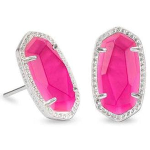 Ellie Stud Earrings Rhodium Azalea Illusion