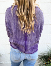 Load image into Gallery viewer, Too Into You Waffle Long Sleeve Top Violet