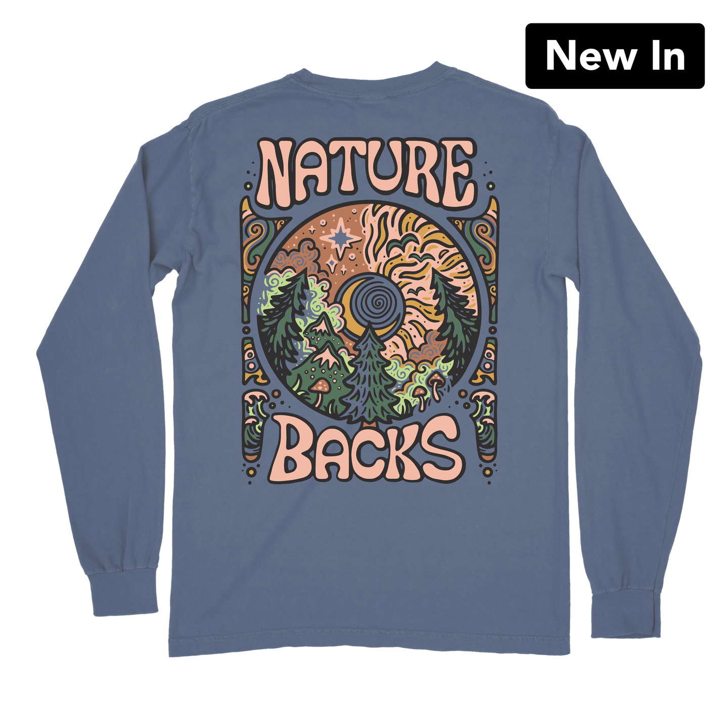 Nature Backs Illuminate LS Tee in Denim