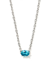 Load image into Gallery viewer, Kendra Scott Silver Cailin Pendant Necklace in Aqua Crystal