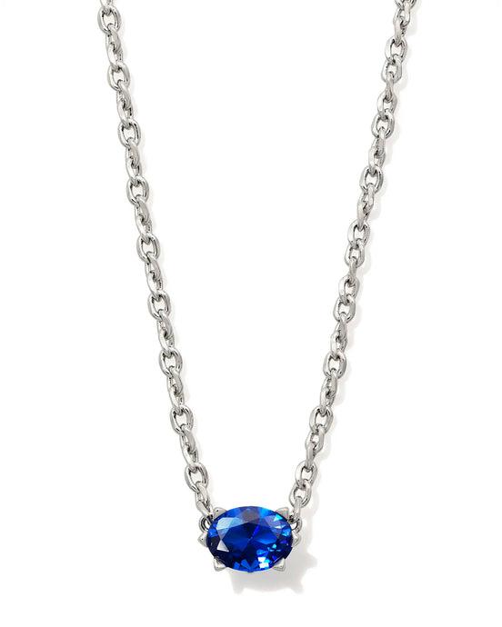 Kendra Scott Silver Cailin Pendant Necklace in Blue Crystal